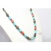 String Necklace Women Oxidized Metal Natural Multi Color Gem Stones D150
